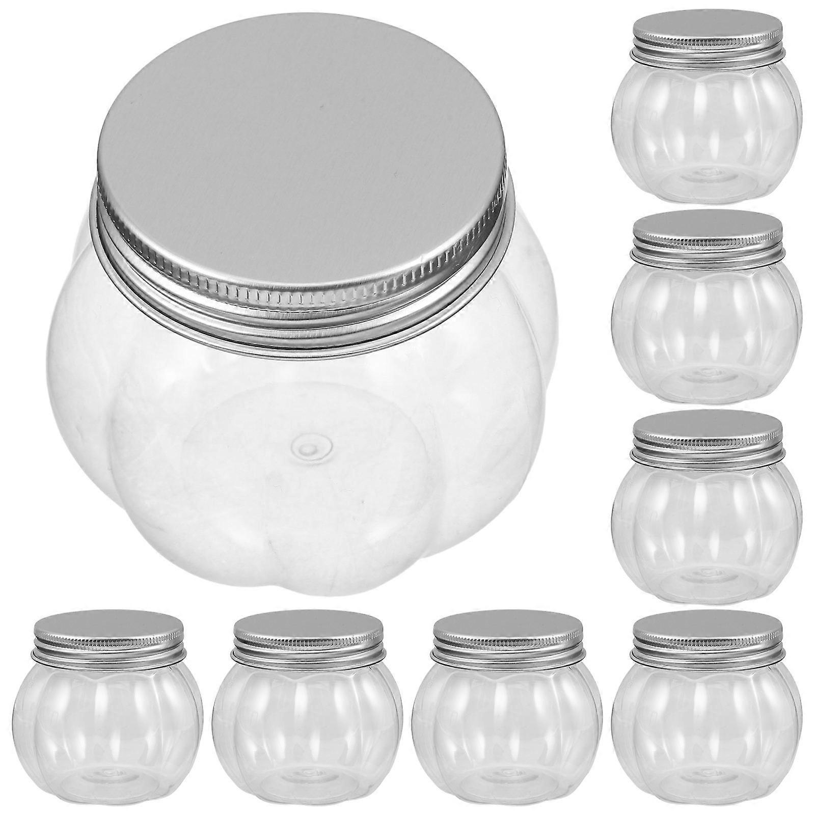 Clear Pumpkin Shaped Drink Bottles with Lids for Drink Storage 20Pcs