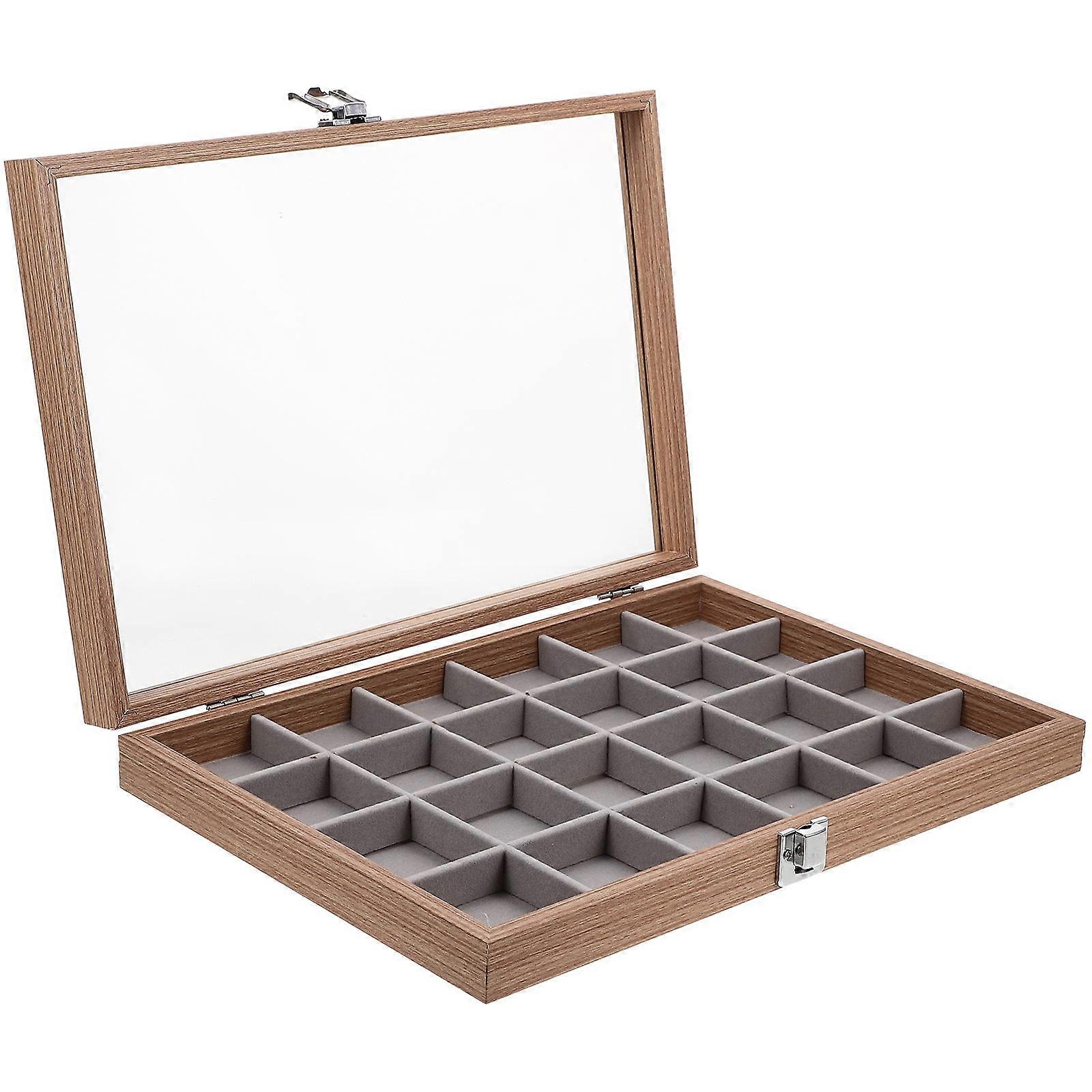 2Pcs Rectangular Jewelry Storage Case With Clear Lid Ideal For Jewelry Stores And Shows In Light Brown Color Perfect For Dust Protection And Display