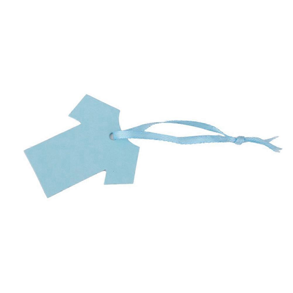 Blue Gift Tags Paper Cloth Shape for Baby Shower Party 100Pcs