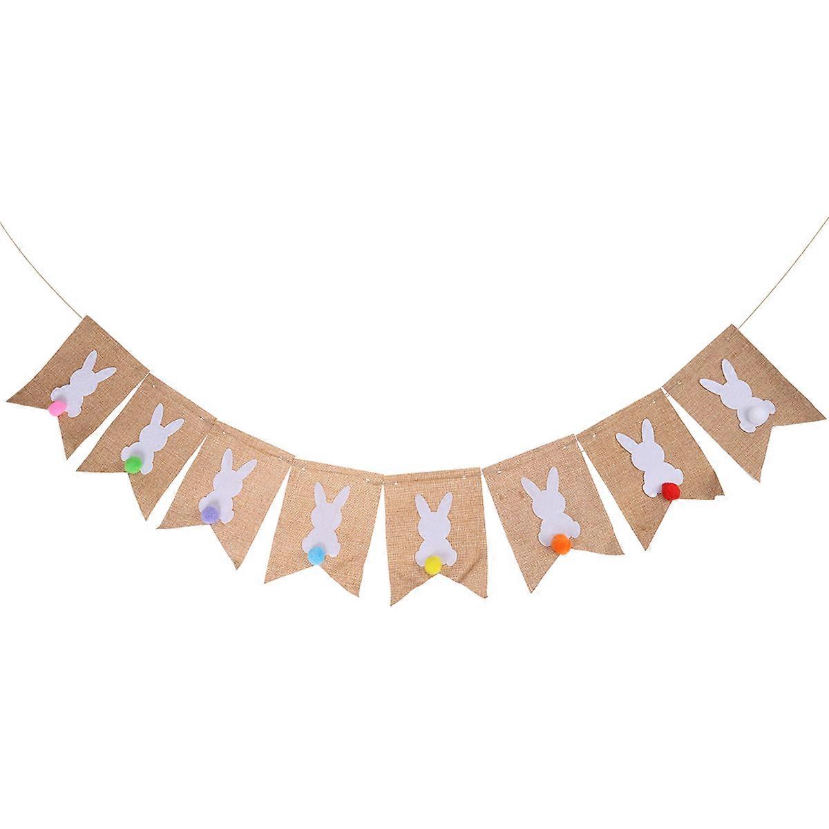 Easter Table Decorations Burlap Banner for Celebration 3Pcs 2.5 Meters