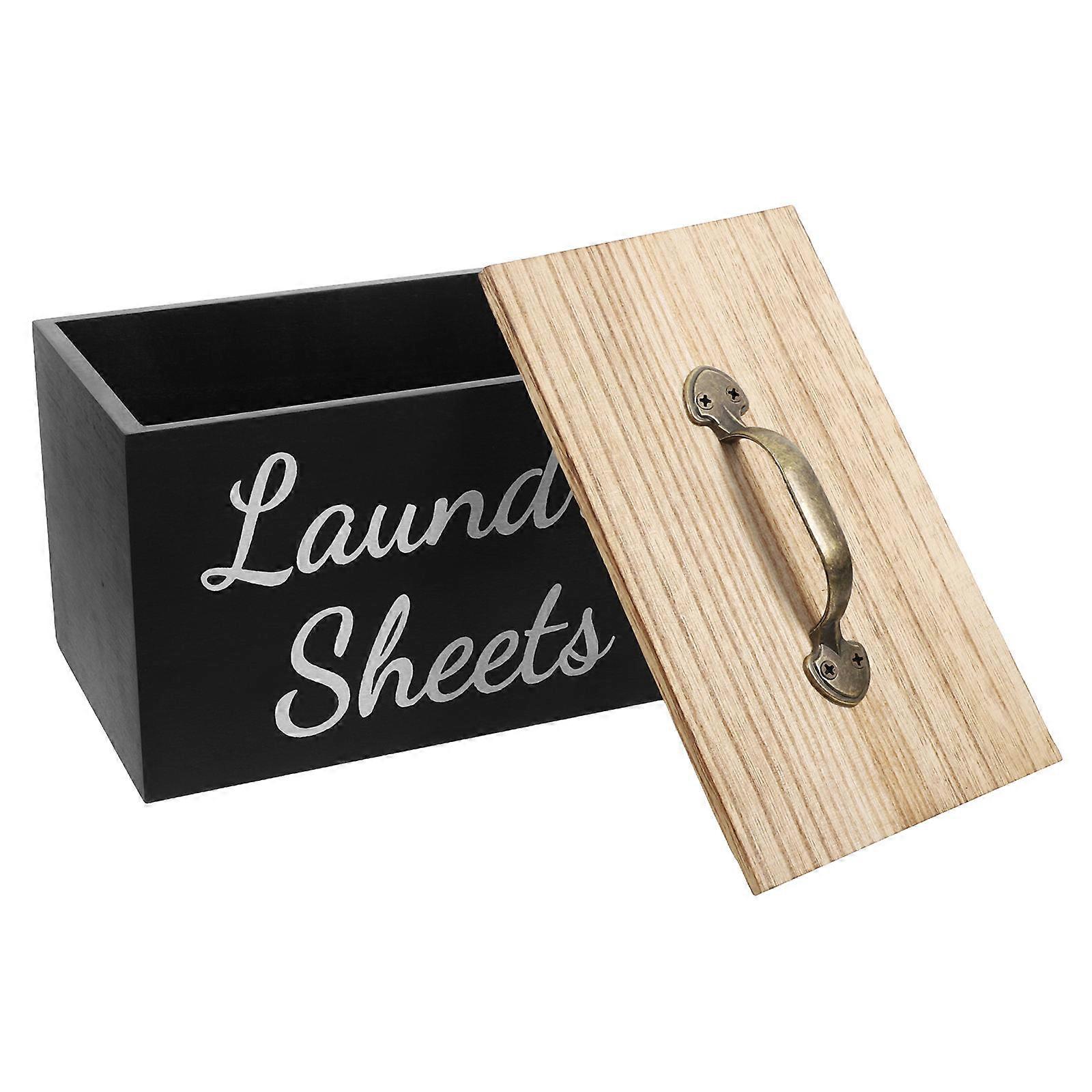 Wood Dryer Sheet Box Holder for Laundry 2Pcs Softener Sheet Organizer