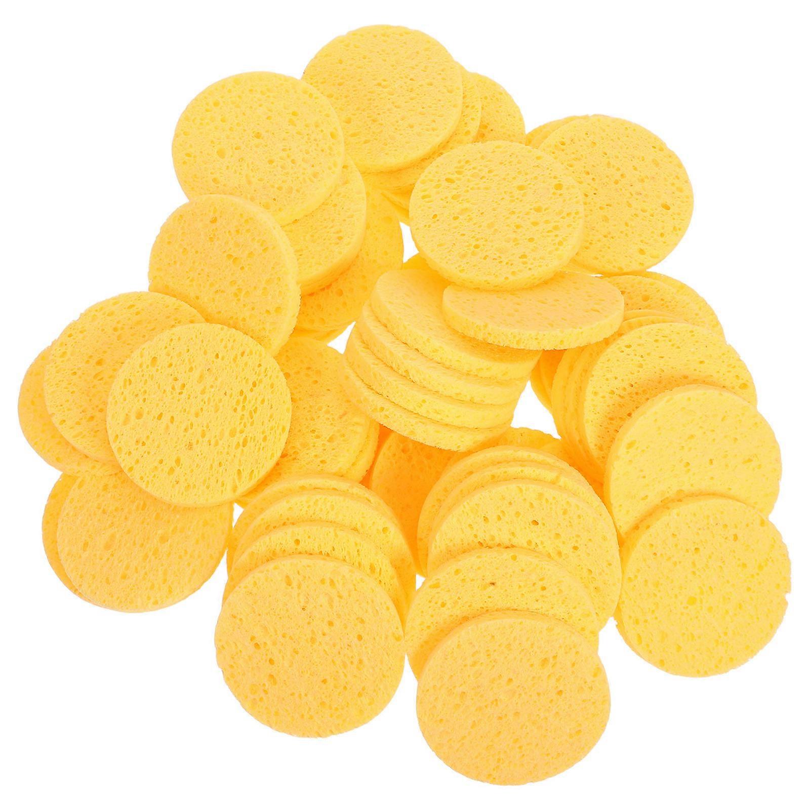 Makeup Sponge Natural Wood Pulp Sponge for Face Cleansing 100Pcs