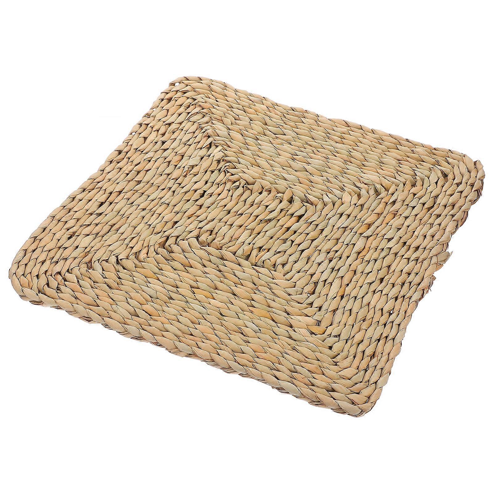 Straw Chair Cushion 2Pcs For Home Users Comfortable Decorative Floor Mat 15.72X15.72in