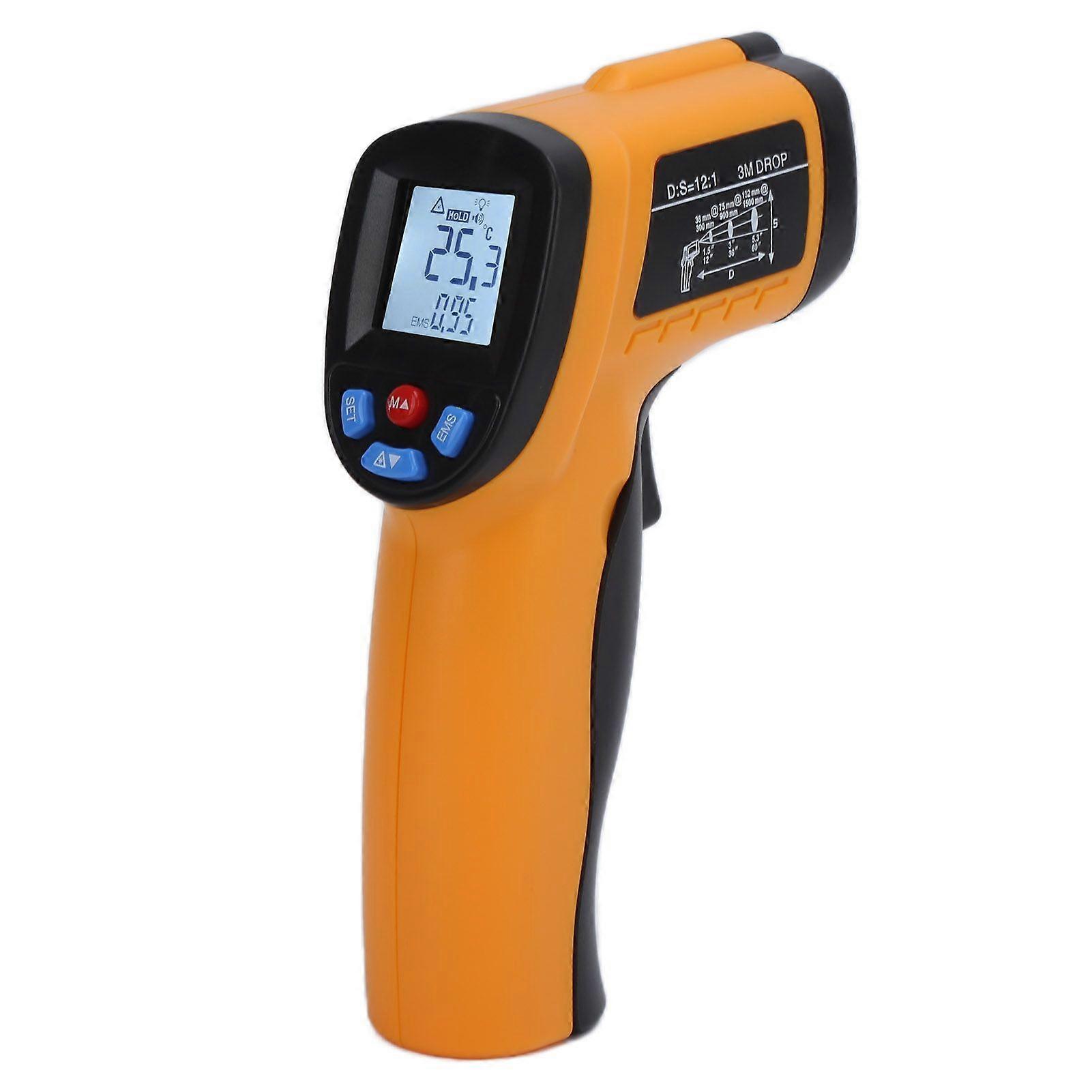 GM550 Thermometer LCD Industrial Digital Thermometer with Infrared Aiming High Accuracy and Large Range for Temperature Testing