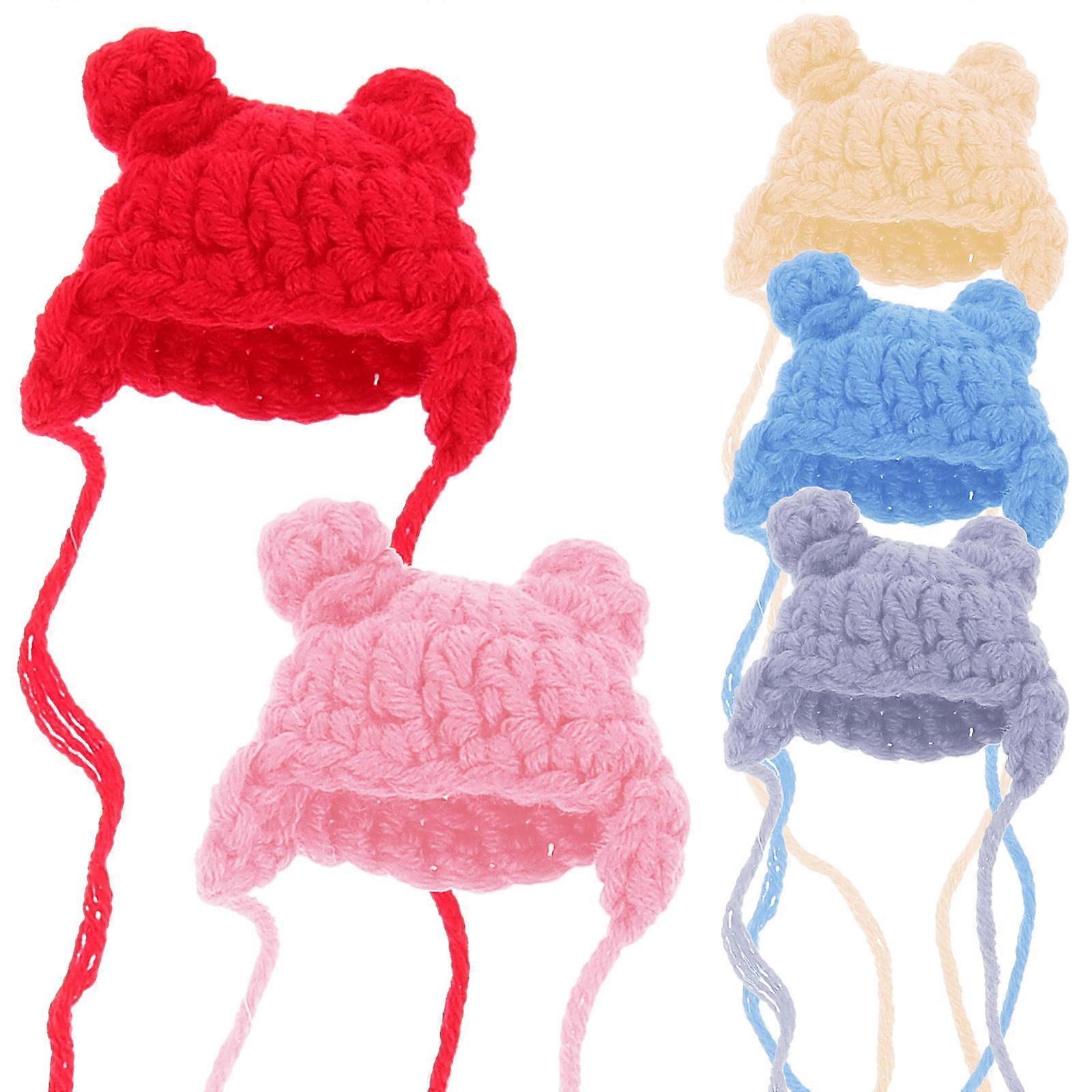 Mini Hat Knitting Hat for Decor 20Pcs Cotton Thread Doll House Accessories