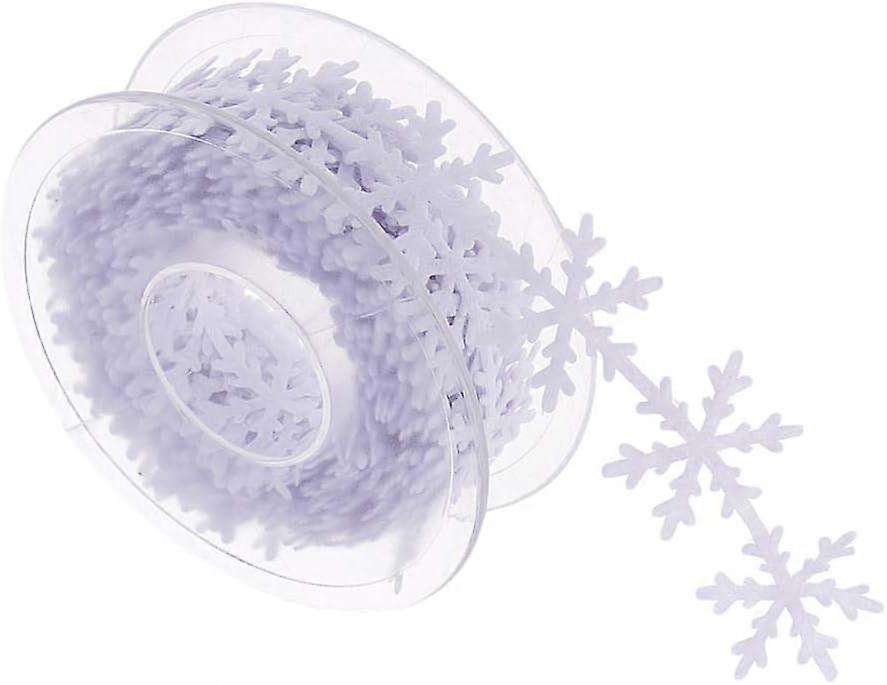 10 Meters White Snowflake Satin Lace Ribbon x 2