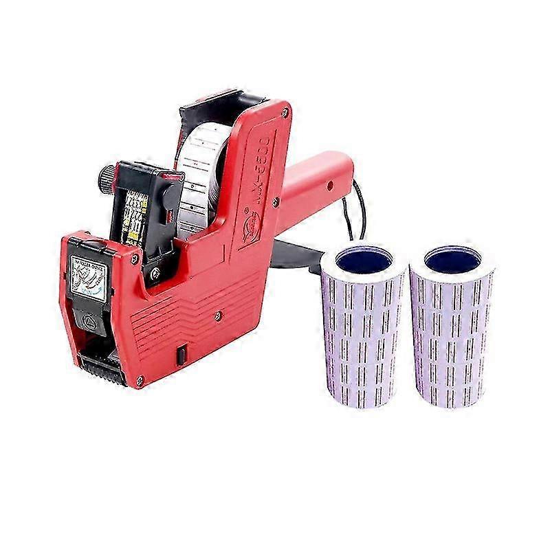 25-26 8 Digits Price Tag Machine Handheld Price Labeller Label Date Maker Pricing with 10pcs Price Labels Paper for Office Retail Shop Groce