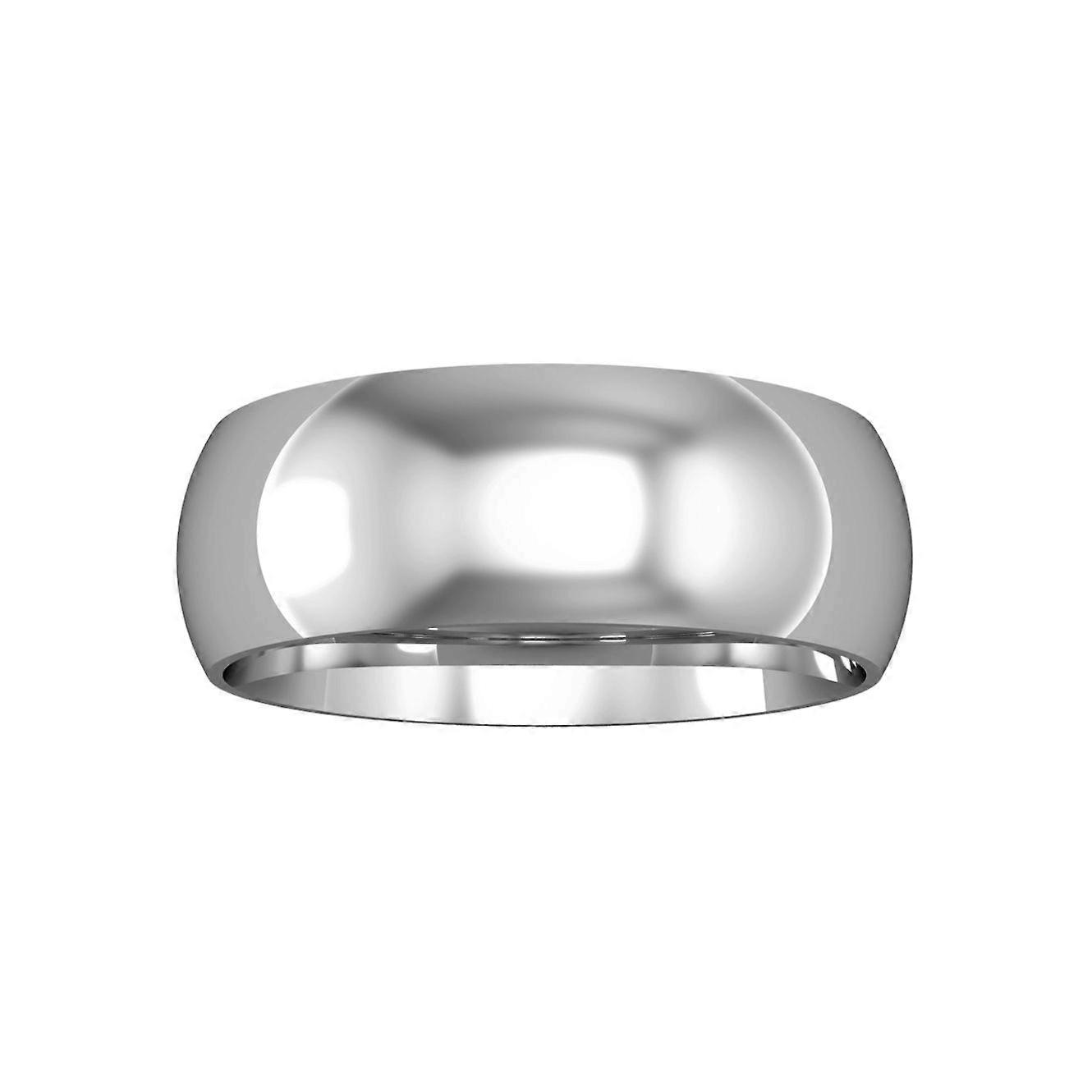 Jewelco Λονδίνο 9ct λευκό χρυσό-7mm Essential δικαστήριο σχήματος δέσμευση μπάντα/γαμήλιο δαχτυλίδι