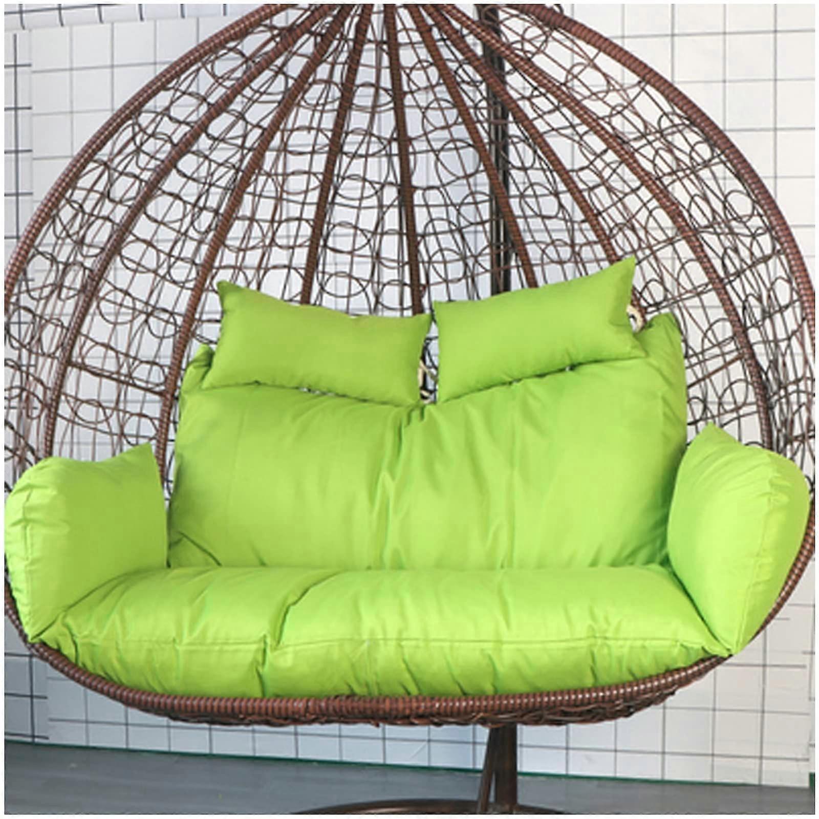 Double Hanging Chair Cushion Thick Waterproof Washable Egg Nest Shape Seat Pad Patio Garden Outdoor Light Green