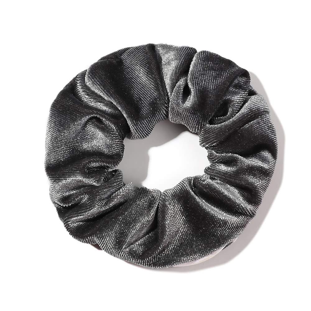 الأمعاء الغليظة Hairband المخملية الشعر العلاقات الحبال السيدات أغطية الرأس جيب مخفي عصابات مرنة اكسسوارات الشعر مرنة عصابات الشعر (رمادي)