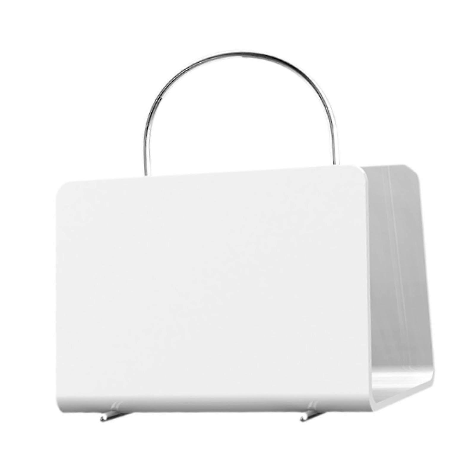 Acrylic Bookshelf File Sorter Vertical File Organizer Lightweight With Handle White Storage Rack For Bedroom Decor