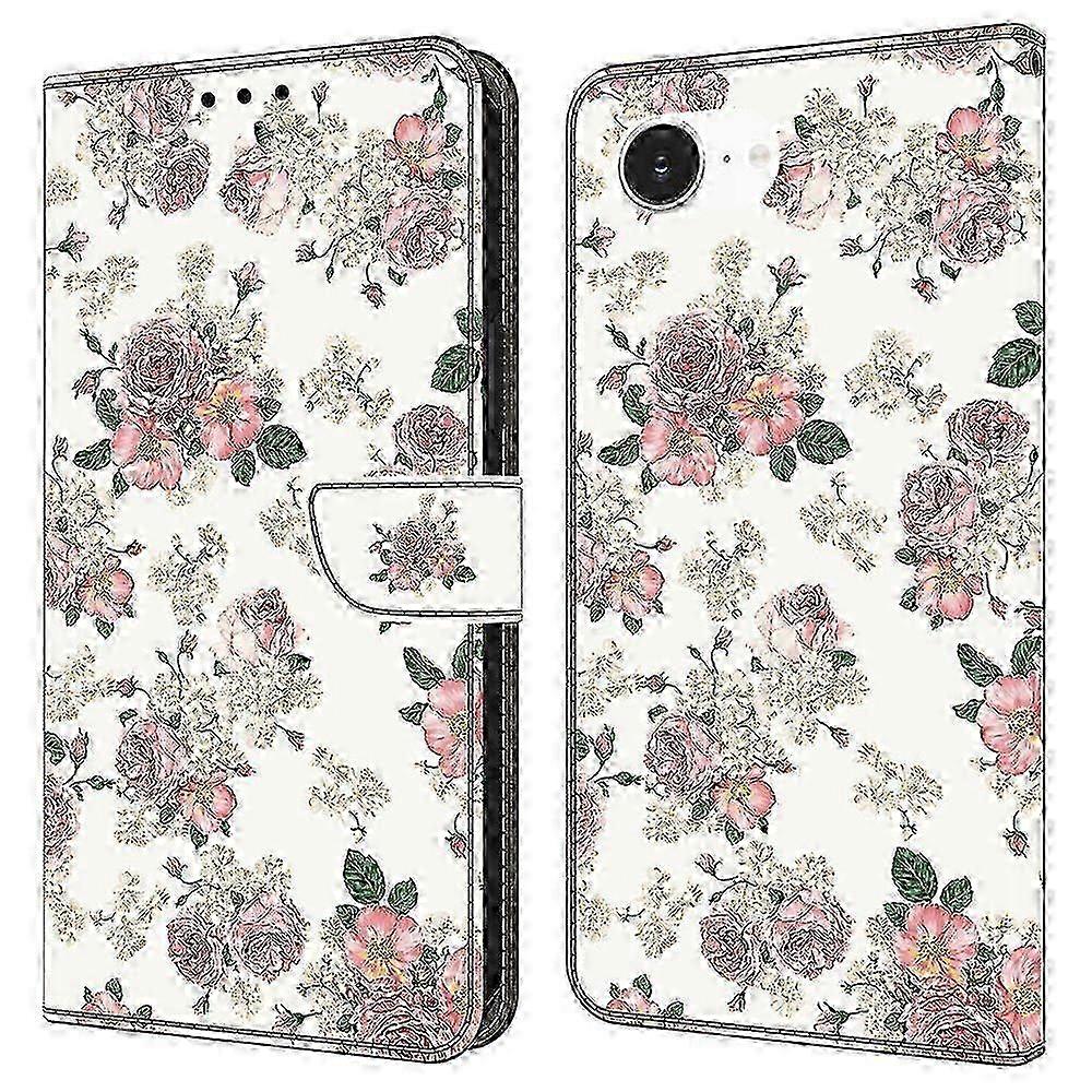 16e Leather Wallet Case with Pattern Printing, Flip Cover & Stand Function