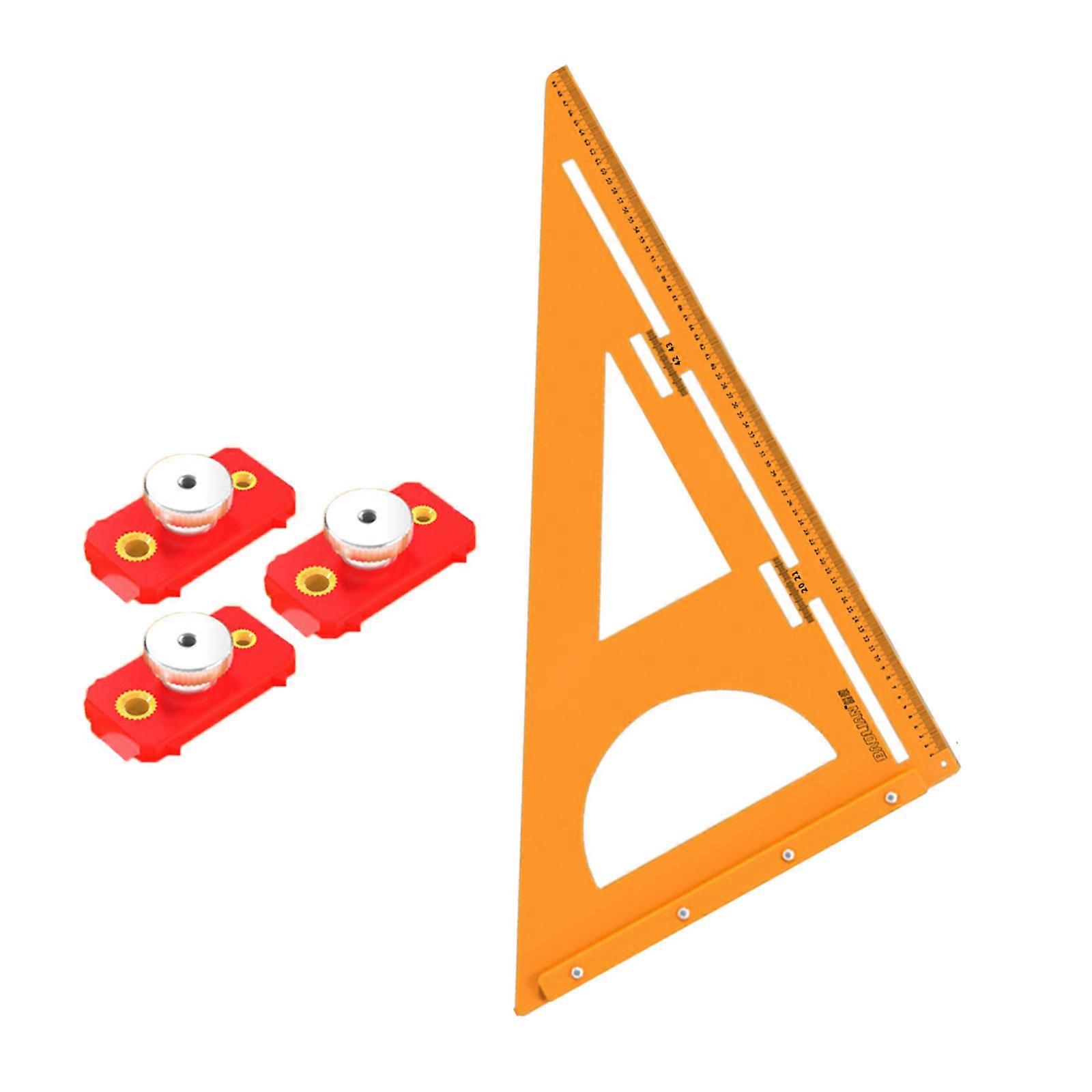 2 in 1 Insulated Bakelite Woodworkers Triangular Rulers for Woodworking Electrical Projects with Ergonomic Handle Multicolor