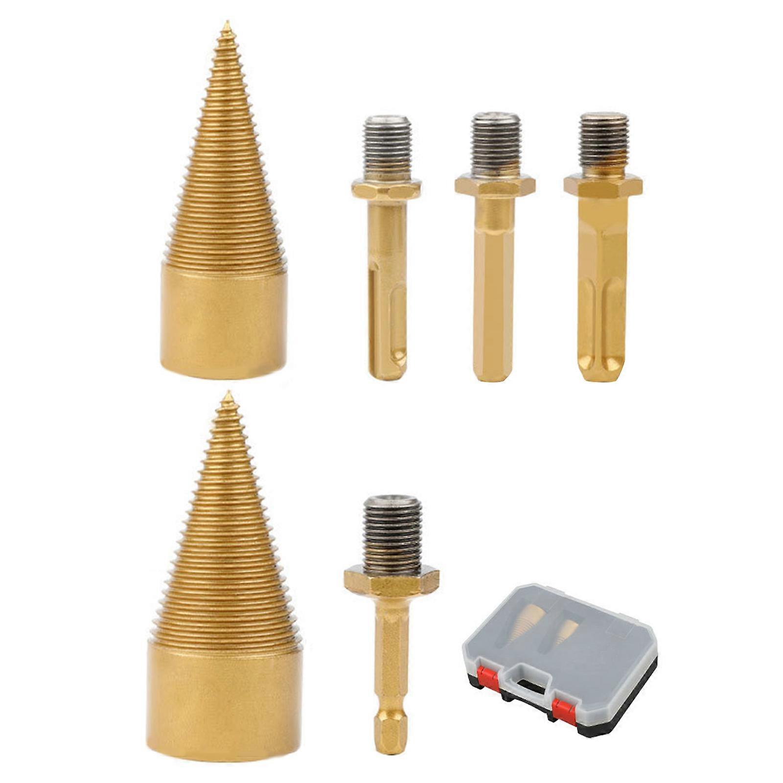 Wood Splitters Drill Bit 42mm 32mm Log Splitters Drill Bit Kindling Splitters Hex Square Round for Wood Splitting Multicolor