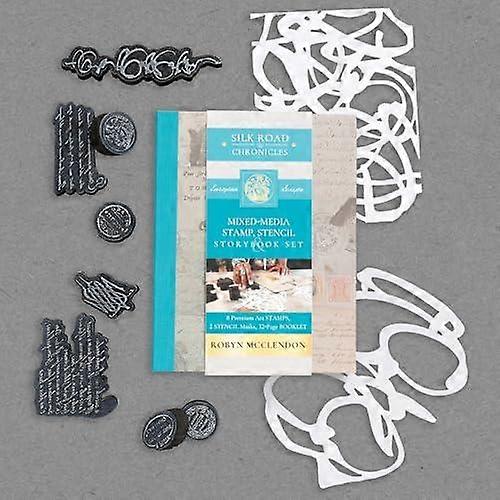 Mixedmedia Stamp Stencil And Storybook Set European Scripts by Robyn McClendon Multiplecomponent retail product Book
