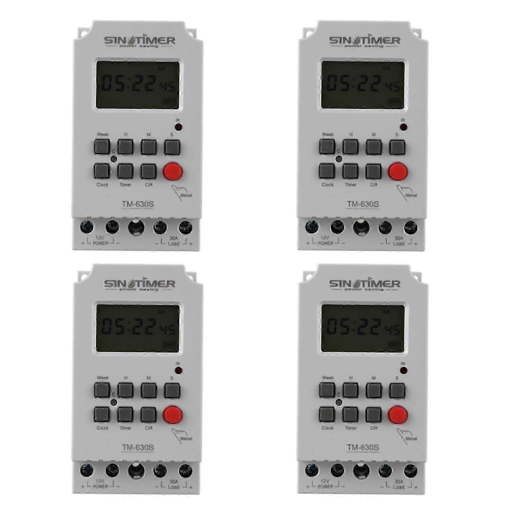 Sinotimer Tm630S-4 12V Seconds Timer Switch Large Screen ControllerWhite SZRH