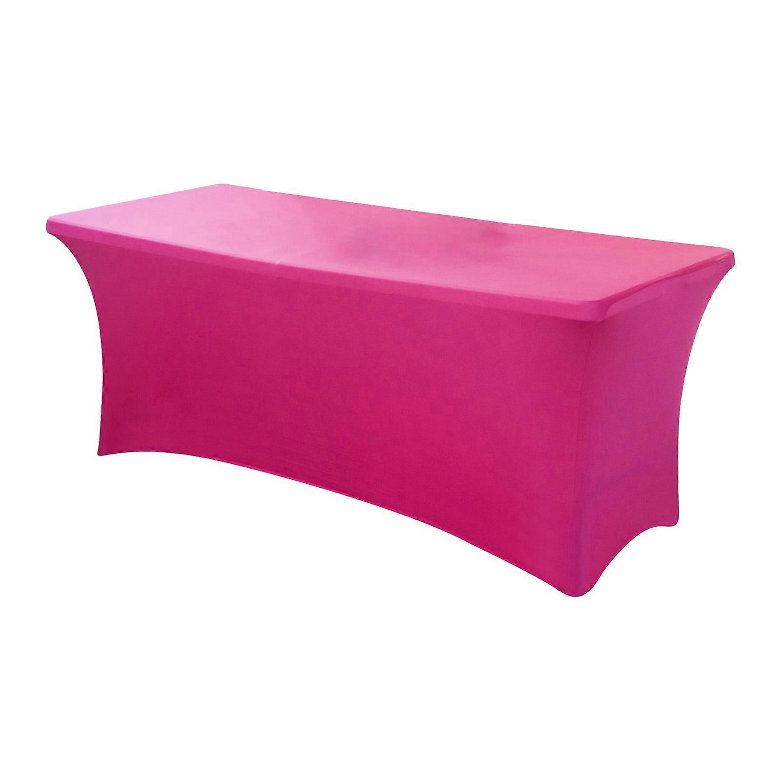 Begine Clearance Elastic Table Cover 6Ft, Fuchsia Rectangular Stretch Spandex Tablecloth for Wedding Party Tradeshow Decor, Compatible with 6Ft