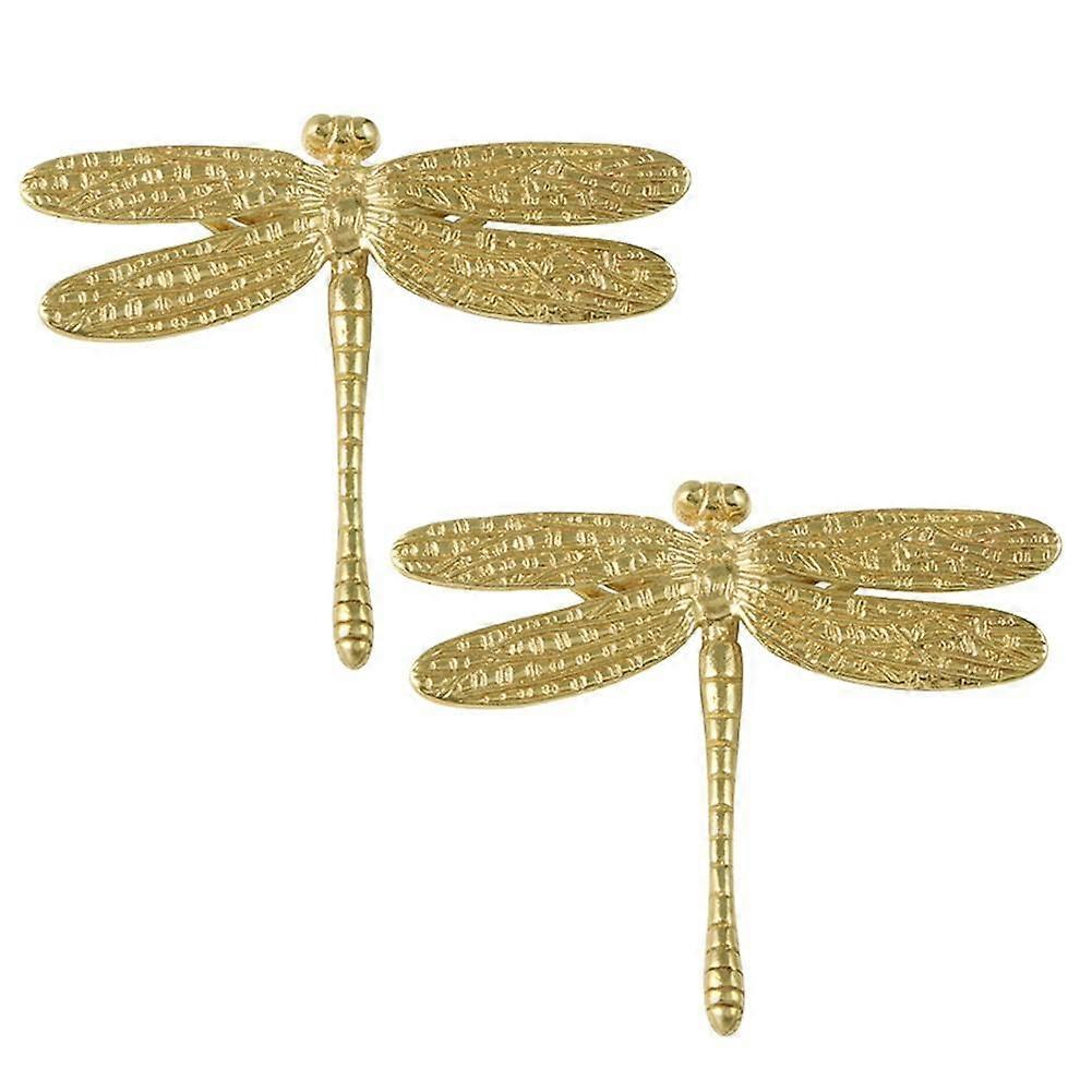 Sleek and Stylish Dragonfly Brass Drawer Pull Knob 2Pcs Easy Installation