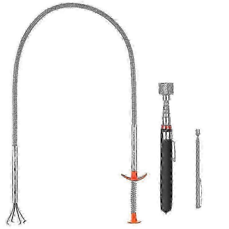 3 Pack Pick-Up Tool Set Magnetic Pick Up Tools Retrieving Telescoping Magnet Pickup Tools Bendable Curve