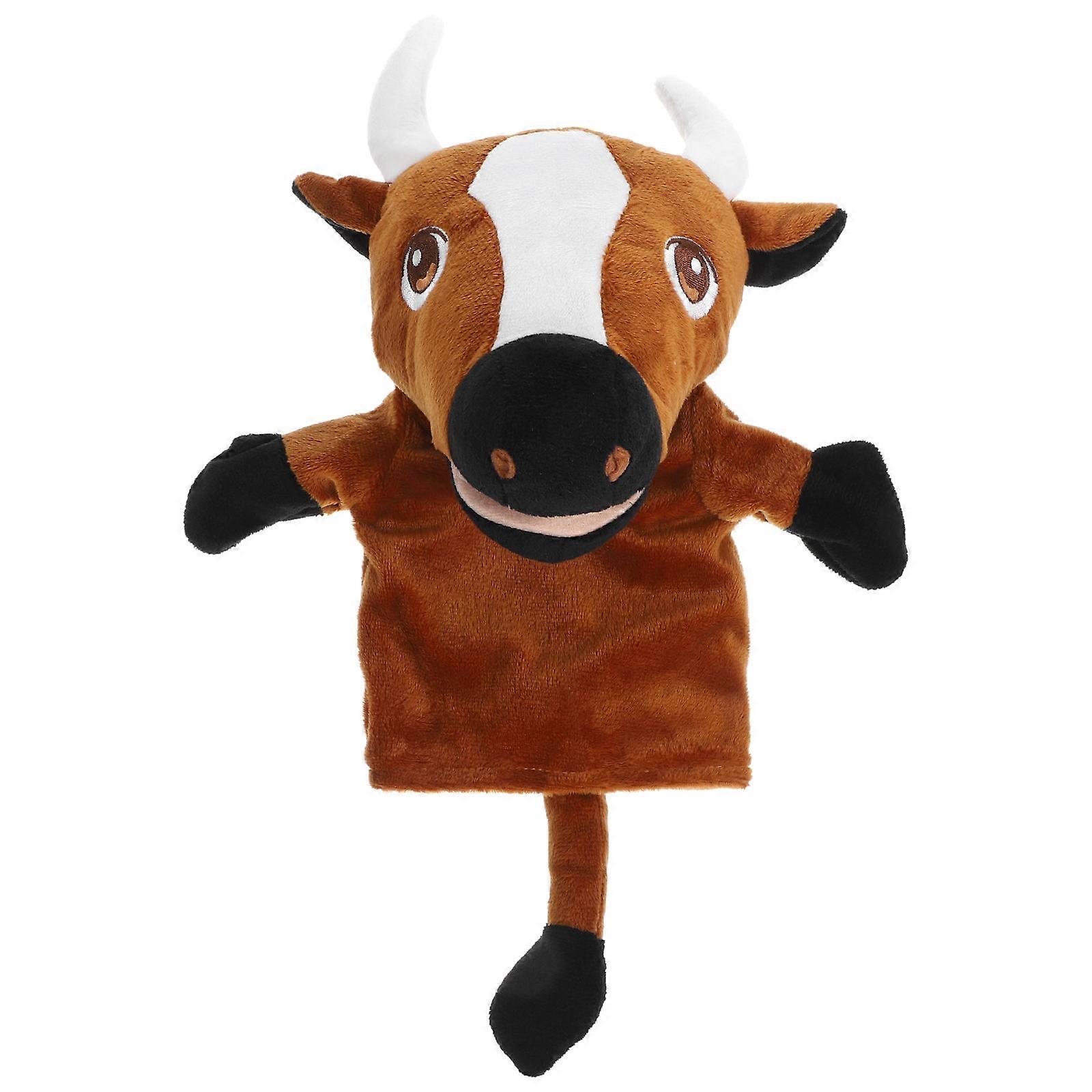 Animal Hand Puppet Plush Cattle Hand Puppet Interactive for Home