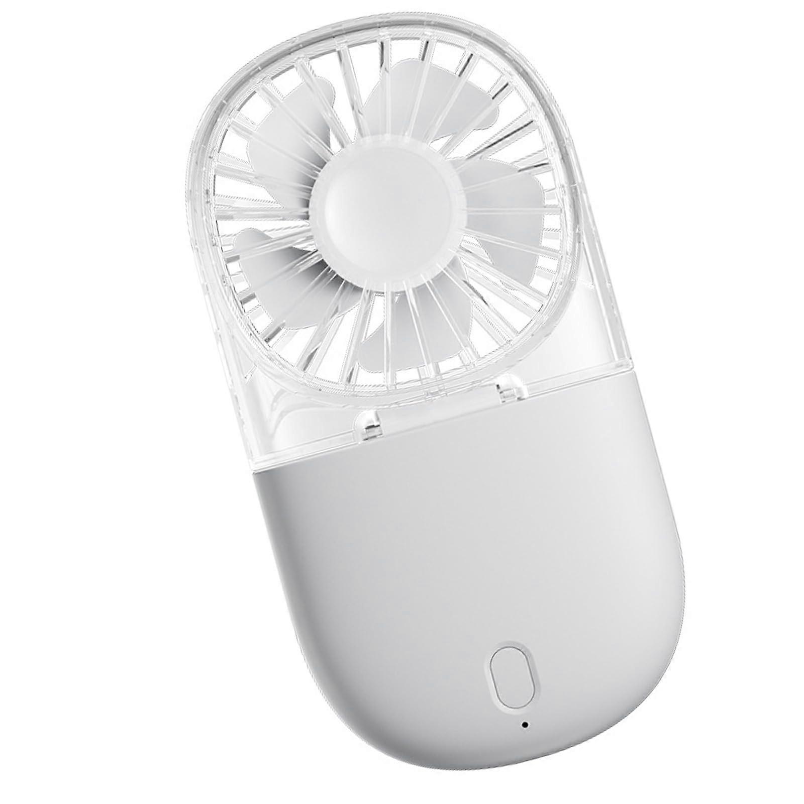 Portable Handheld Fan with Foldable Design, 3 Speed Rechargeable Quiet Cooling for Outdoor Indoor Use White
