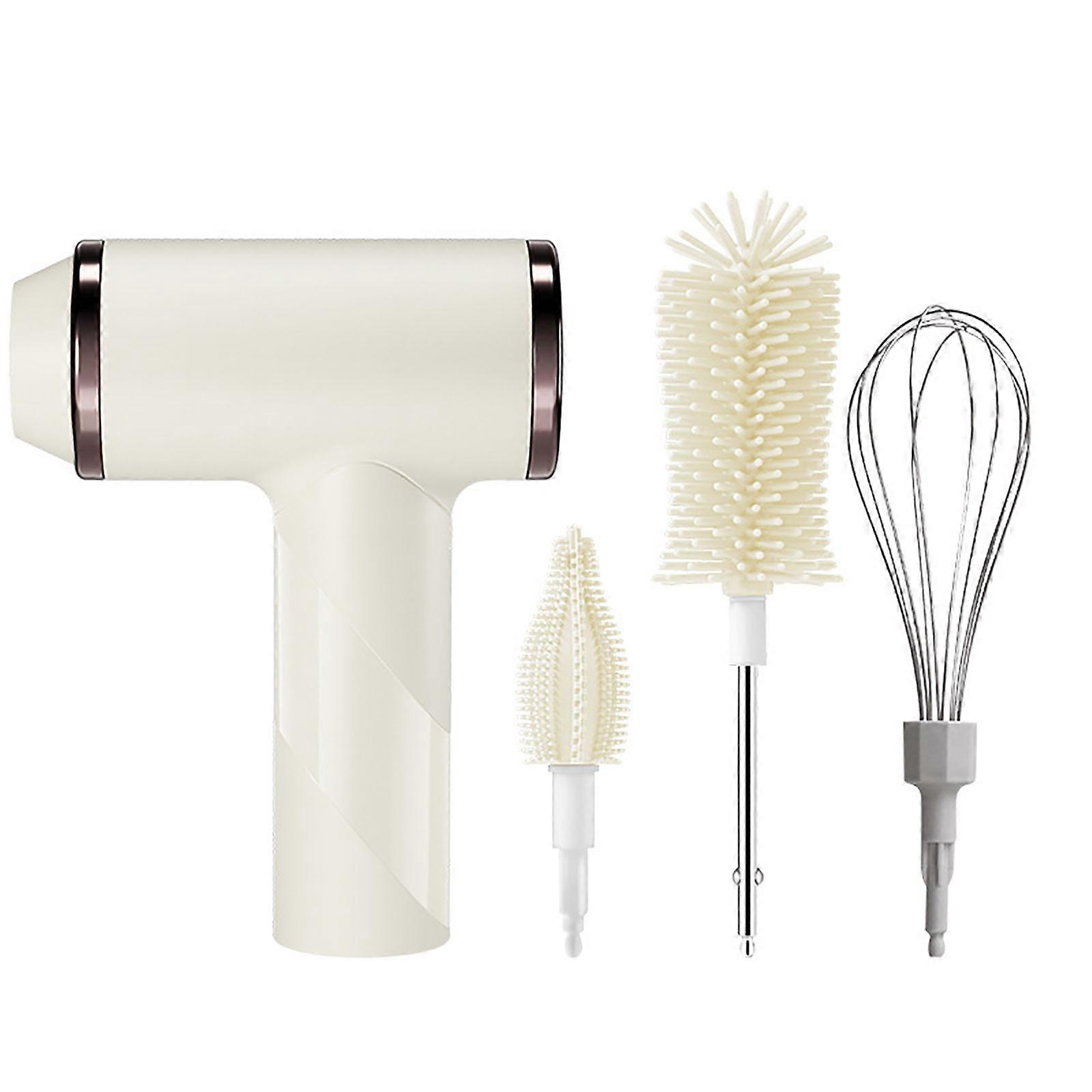 Electric Infant Bottle Brush Set Pace Motor 360° Turn Elastomer Bristles 12Inch Profound Cleanser Rechargeable USB CREATE for Cups Cups  White