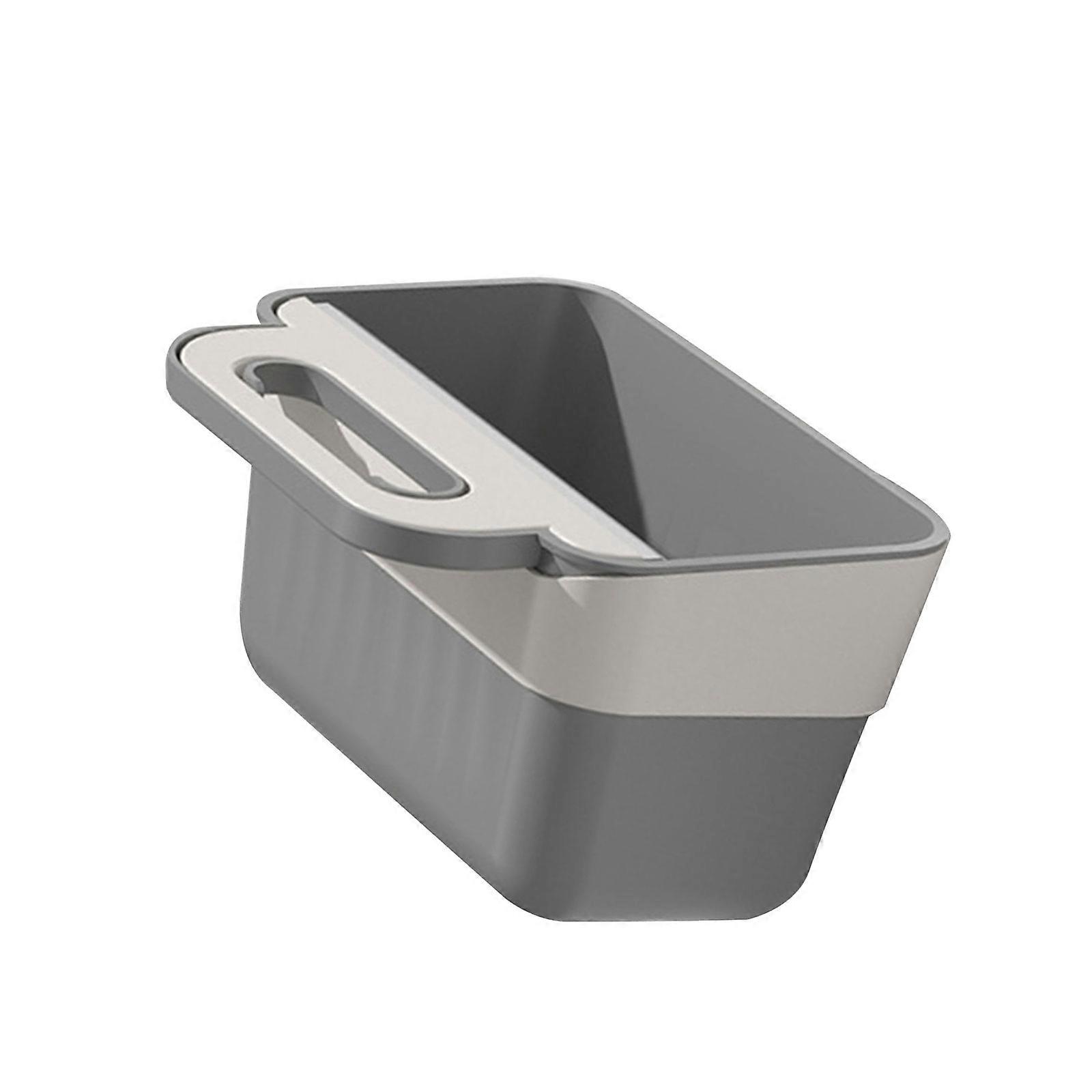 Durable PP Hanging Trash Can Kitchen Composts Bin Wall Mounted Under Sink Waste Container Basket For Home Office Use  Grey