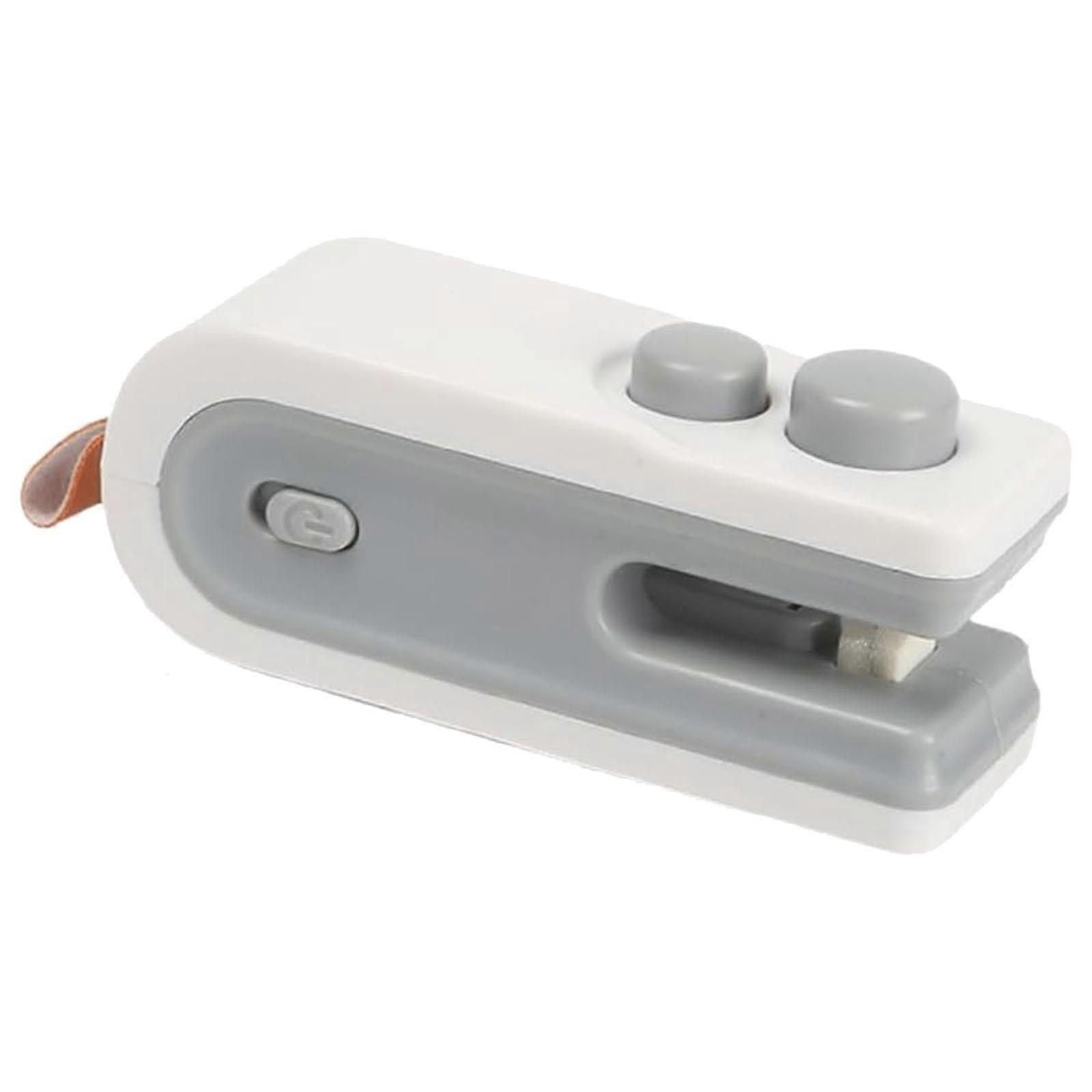Small Portable Snacks Sealer Manual Sealing Tool for Food Preservations Portable Tool Suitable for Home and Office Use  White