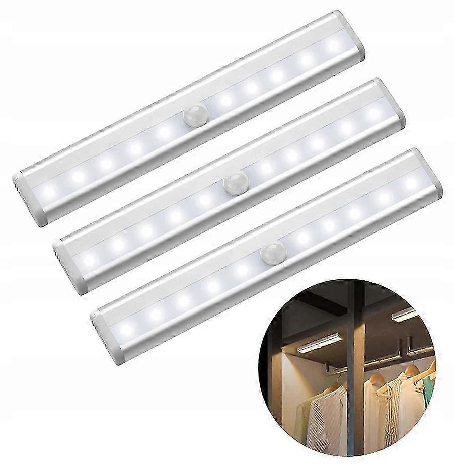 3x Wireless Led Lamp Motion Sensor Cabinet