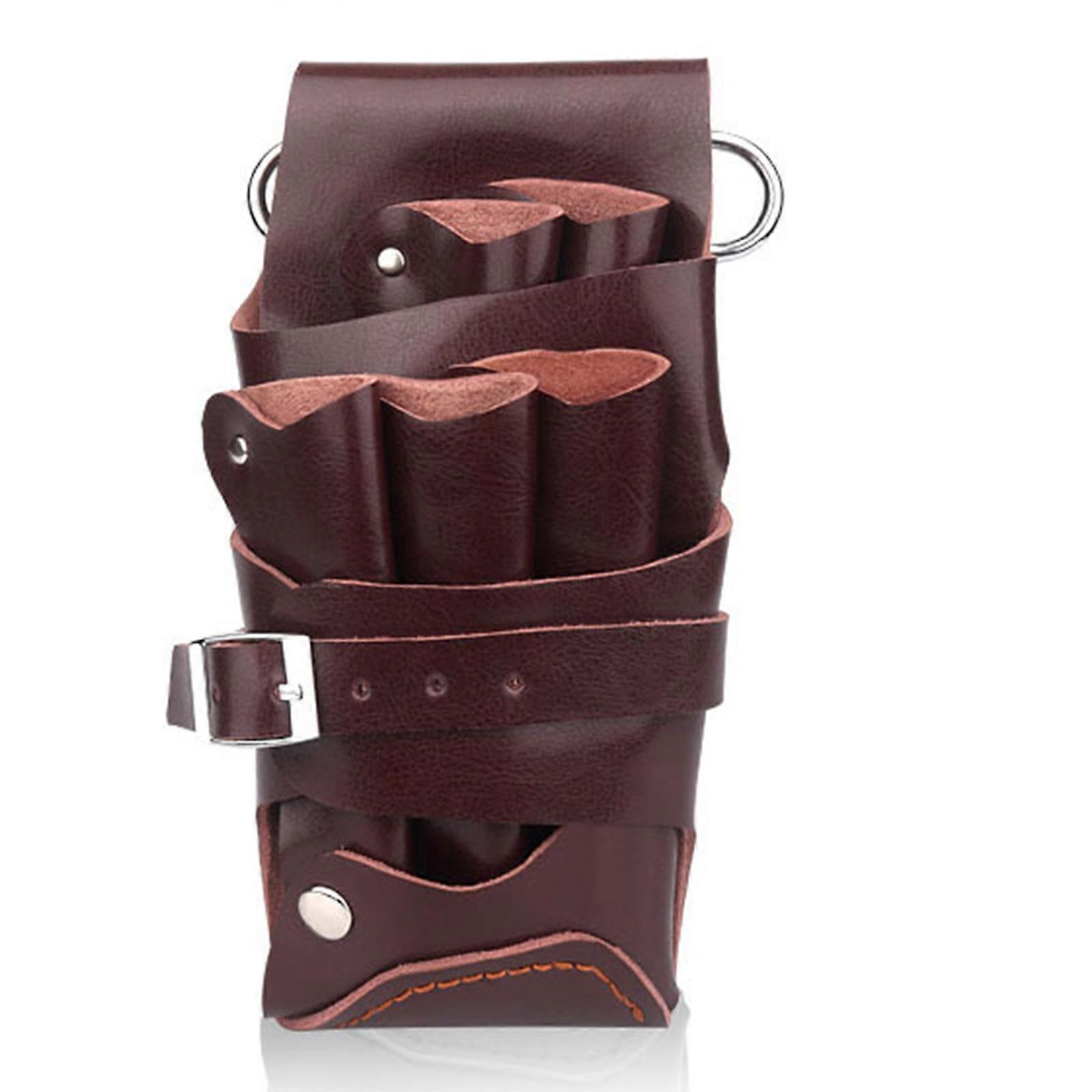 أدوات تصفيف الشعر حقيبة الخصر للحلاقين مصفف صالون أداة تصفيف الشعر الحقيبة الأليفة كليبر مقص الحافظات متعددة الجيوب البني