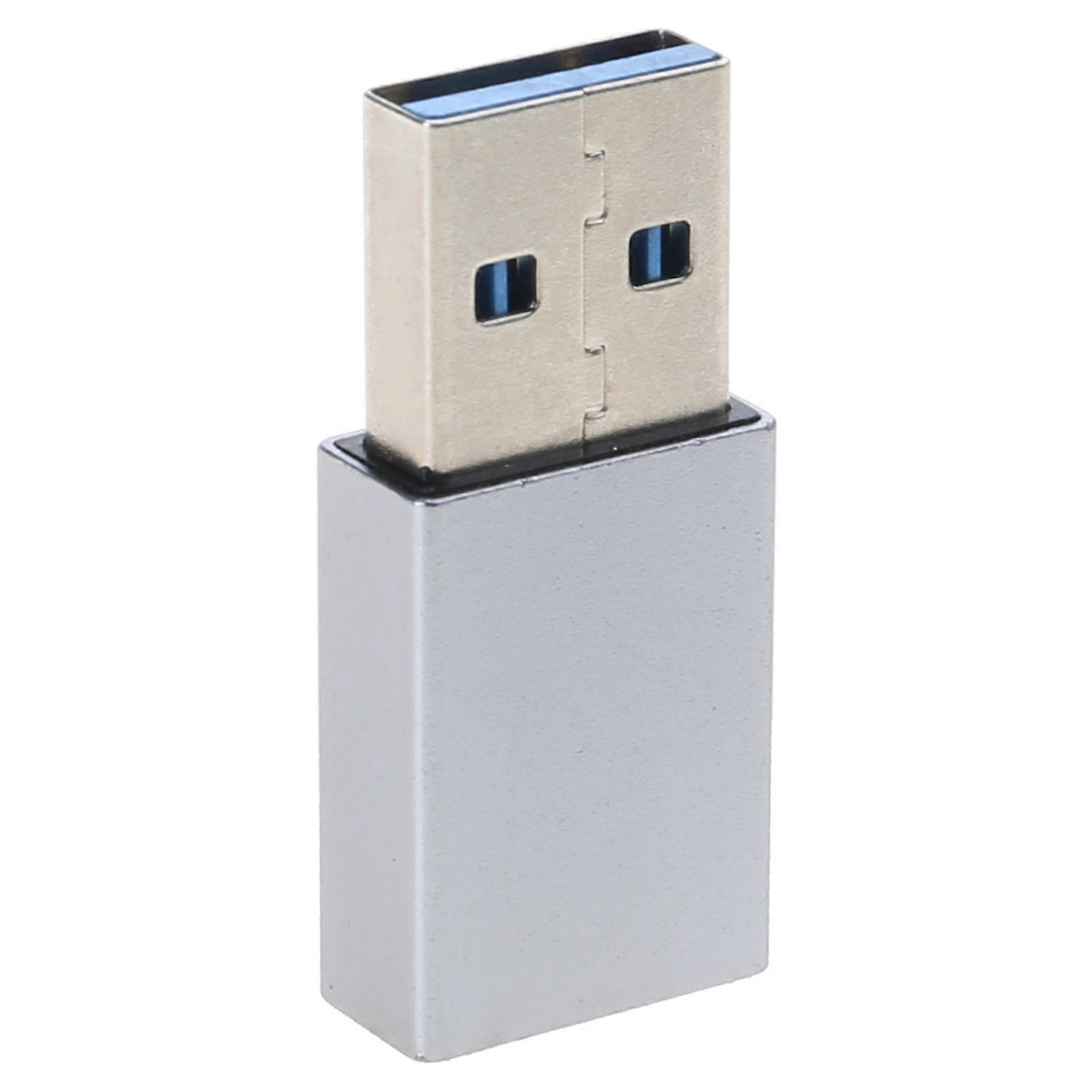 Portable USB 3.2 To Type C Conversion Head Adapter For Notebook, Smartphone, Tablet Connection, Efficient Power Delivery  Silver