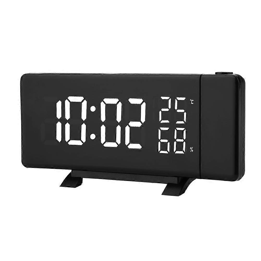Digital Clock 3 Color Projection LED Switch Display Time Clock Temperature Humidity FM Radio 12