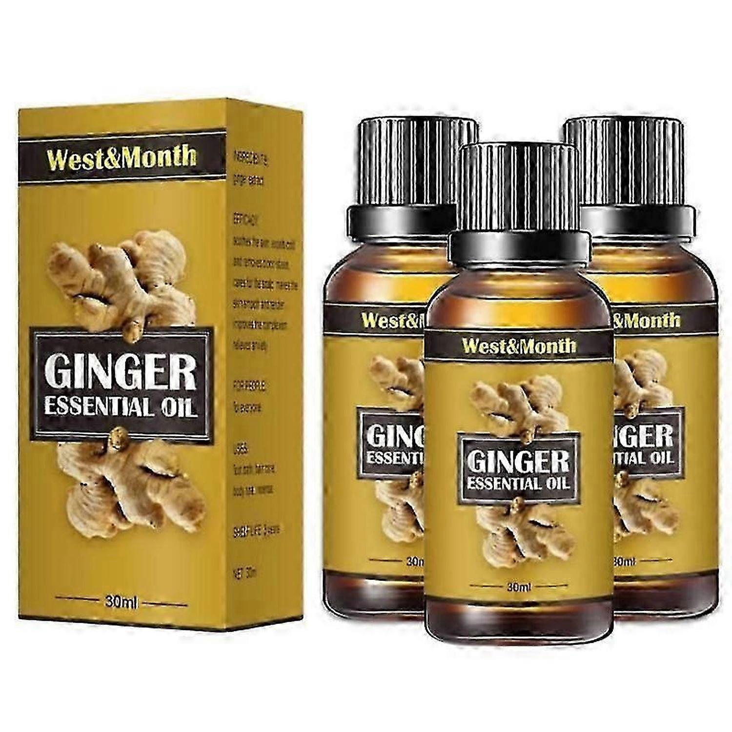 3Pcs 30ml Lymph Detoxification Ginger Oil