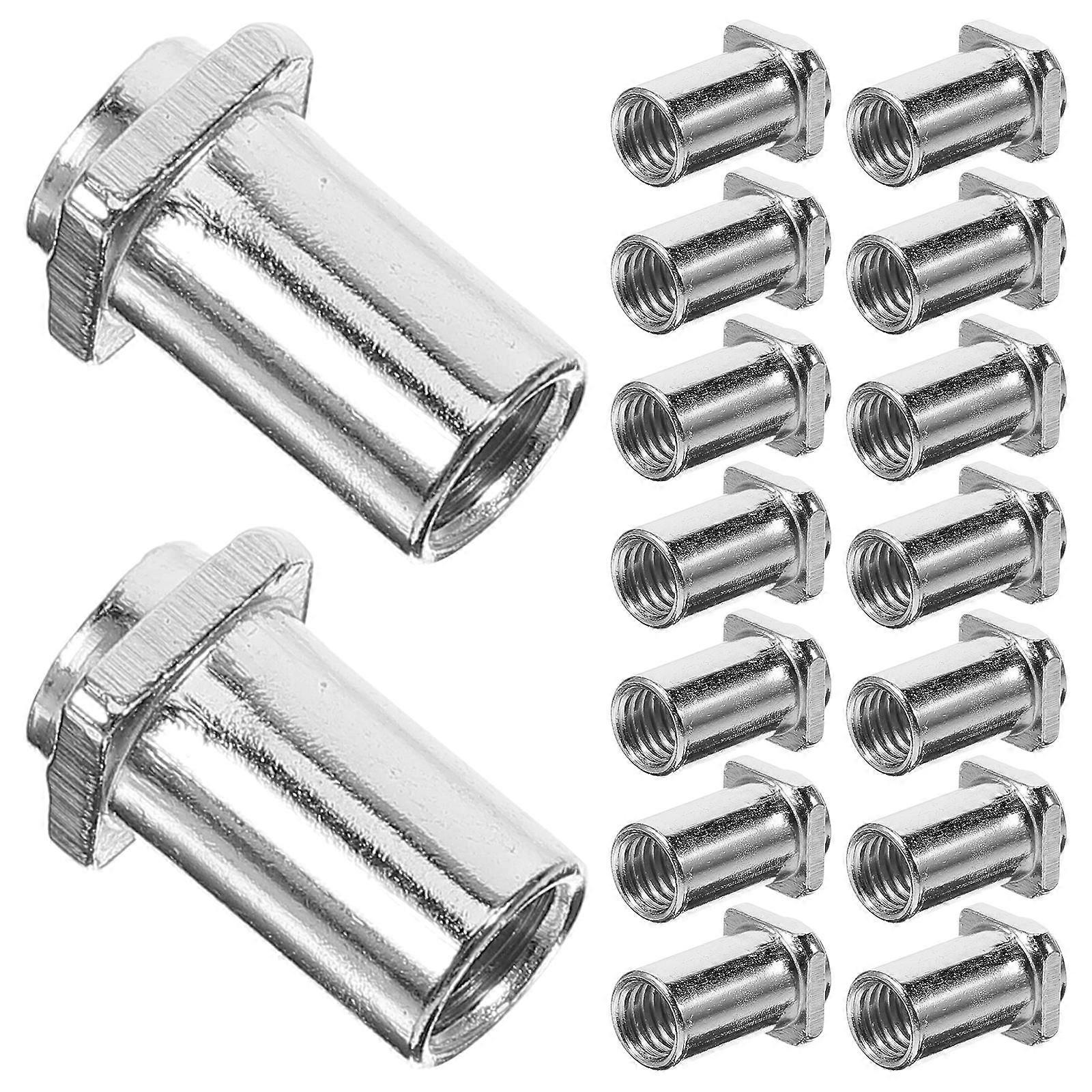 Swivel Nuts Replacement Drum Part for Tom Lug 20Pcs Silver Iron Material