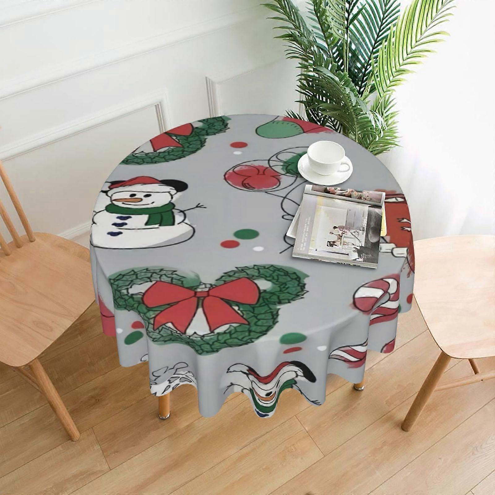 Mickey Mouse Rectangular Tablecloth, Water Resistance Antiwrinkle Spillproof Soft Fabric, 60in, compatible with dining room, parties, holiday dinners