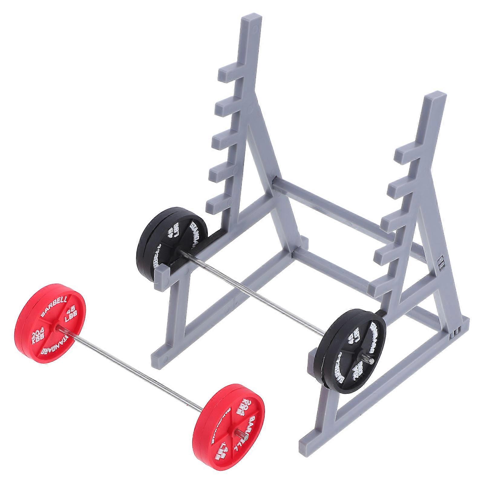 Barbell Weight Rack Desk Accessory For Fitness Enthusiasts Designed For Home Use And Travel Purposes Made From Durable Silver Material With 1 Set