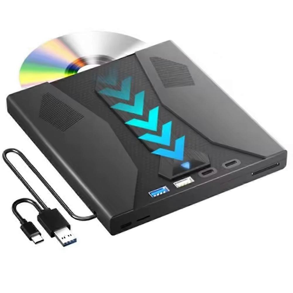 7 in 1 USB 3.0 Type C External Multifunction CD DVD Drive Optical Player Burner for PC Laptop