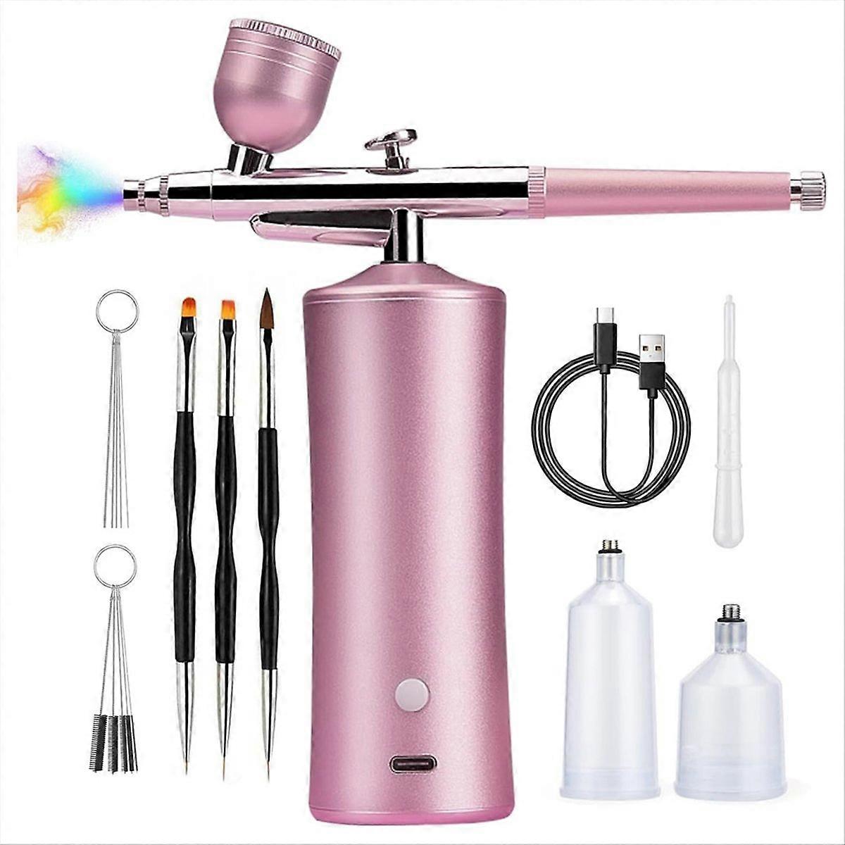 Airbrush Kit with Compressor, 20-30PSI AirBrush, Pink