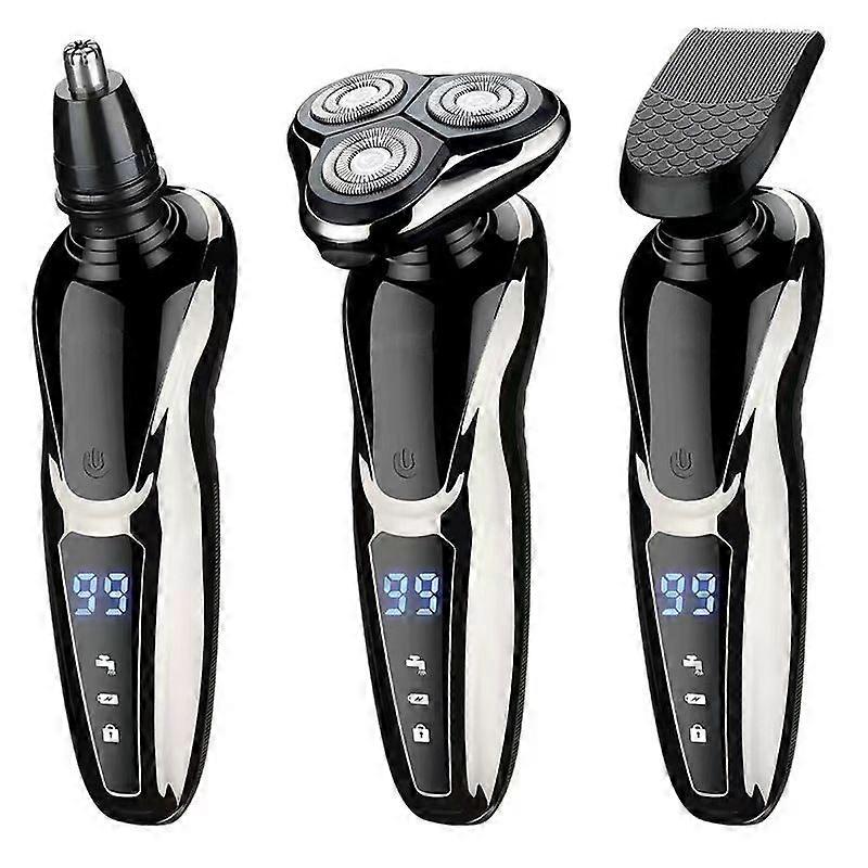 3-in-1 Multi-Functional Electric Shaver Hair Clipper Nose Trimmer Fully Washable LCD Display