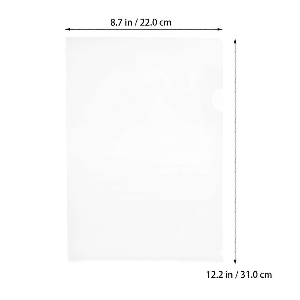 12pcs Transparent L Type Document Folders Plastic Copy Safe Project Pockets for US Letter/A4 Size