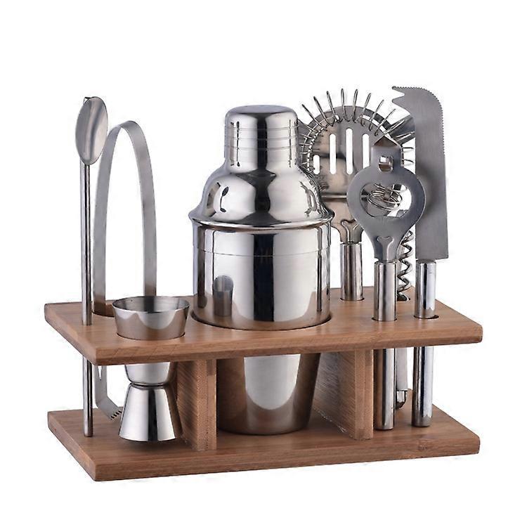 Bamboo and Wood Rack Bartending Tool Set, Spec: K9-2