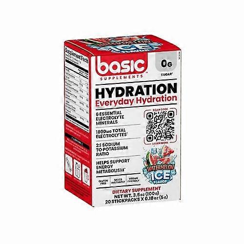 Basic Supplements Basic Hydration Watermelon Ice, 100 Grams (Pack Of 20)