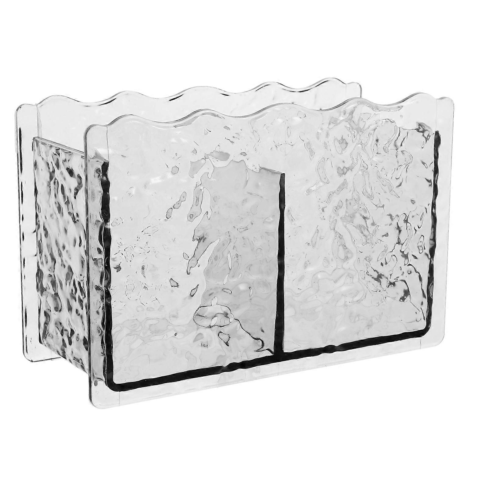 Grey Plastic Pen Holder Desk Organizer for Storage Use 2Pcs Multifunctional