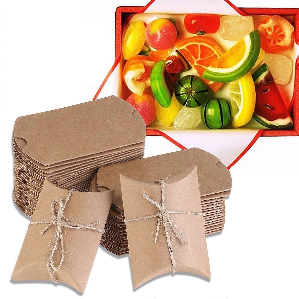 Wedding Favors Kraft Boxes for Candy Packaging 150Pcs with Rope Set