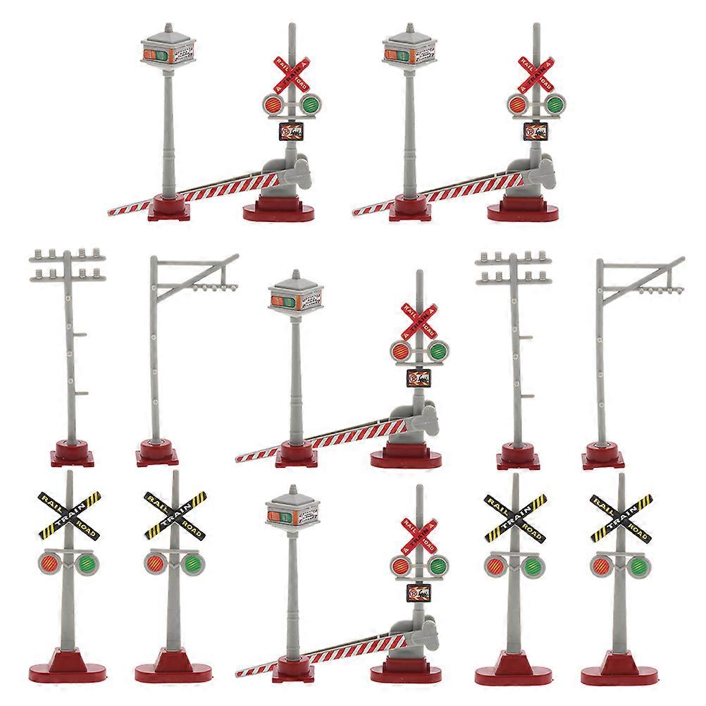 Traffic Signal Model Plastic Railroad Crossing Toy for Model Train 2Sets