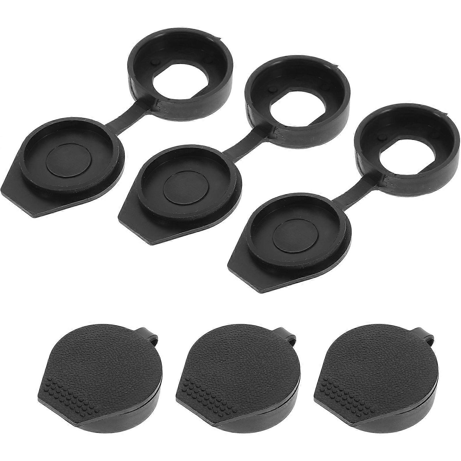 Cam Lock Waterproof Cover with 6Pcs Black Rainproof Plastic Key Panel Caps