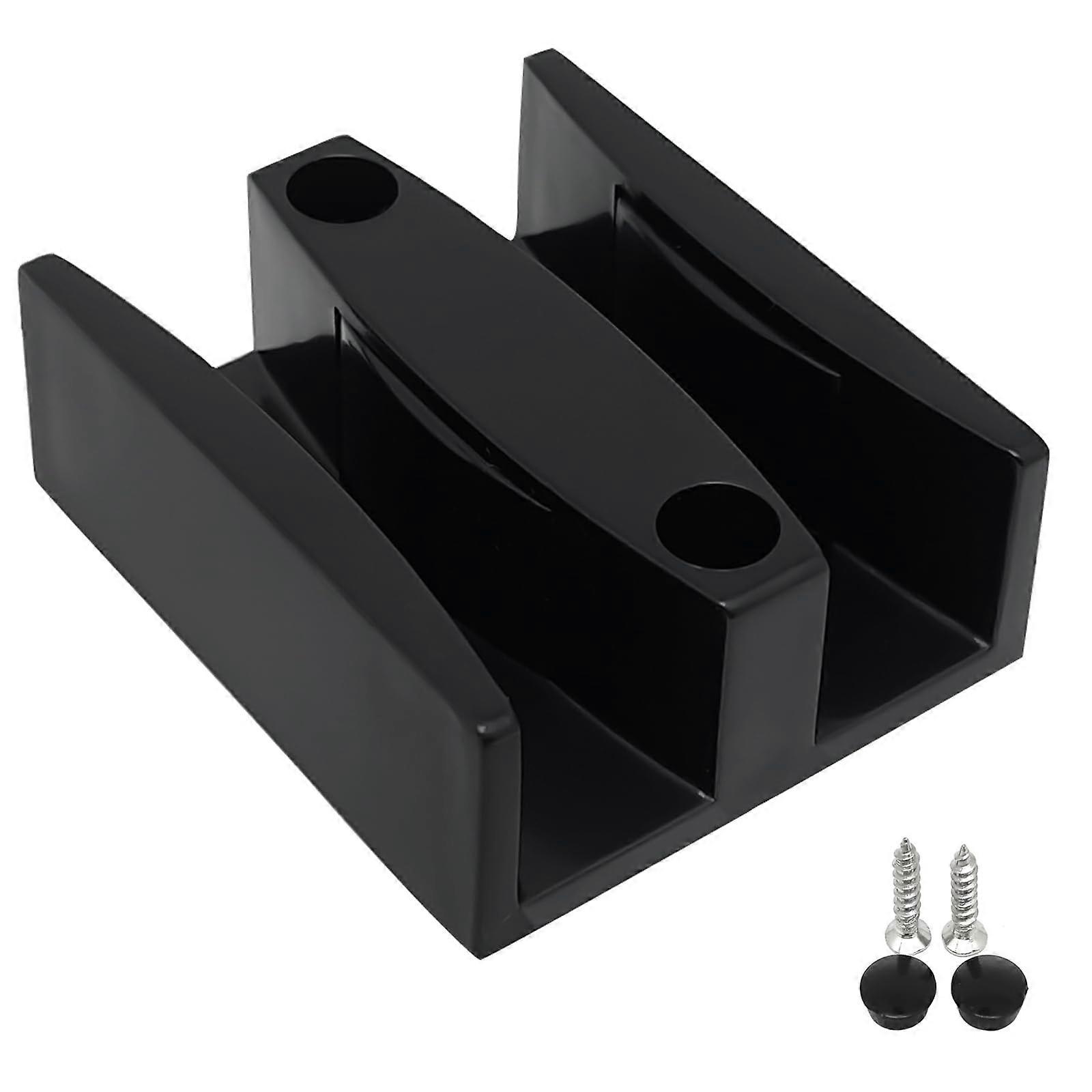 Sliding Shower Door Bottom Guide for 8mm Glass with Noise Reduction Shockproof Stopper 2pcs Black