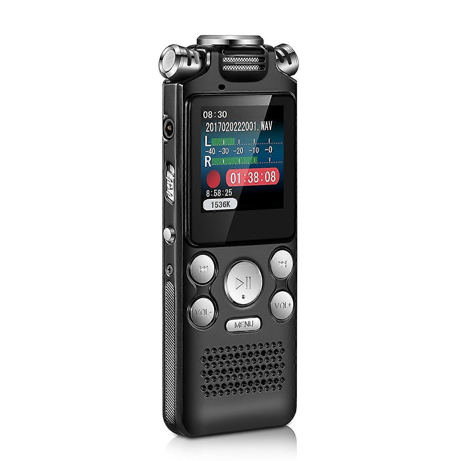 8GB Voice Recorder With Noise Cancelling, Double Microphone, HD Audio, VoiceActivated Recording, Metal Case