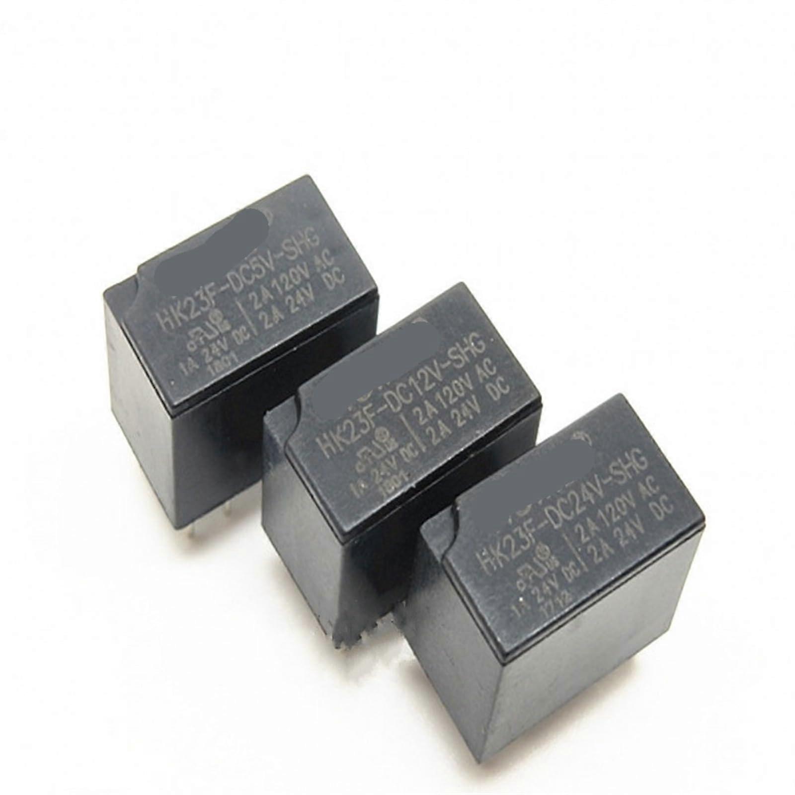 HK23F-DC5V-SHG Relay 5Pcs 5VDC 12VDC 24VDC 2A 120VAC 6 Pins Compatible with HK23F-DC12V-SHG HK23F-DC24V-SHG