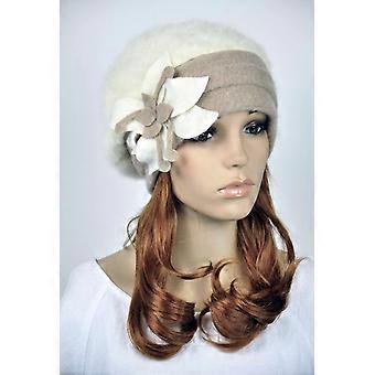 Cute Flower Soft & Warm Faux Rabbit Fur Wool Women's Beret Hat Ski Cap Beanie